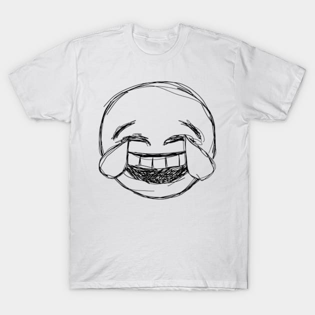 Dark and Gritty Laughing Crying Face with Tears Emoji T-Shirt by M.T. Stewart